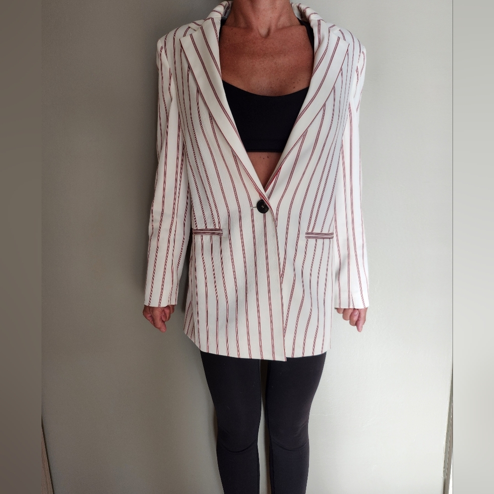 Maje Vimaly stripped blazer